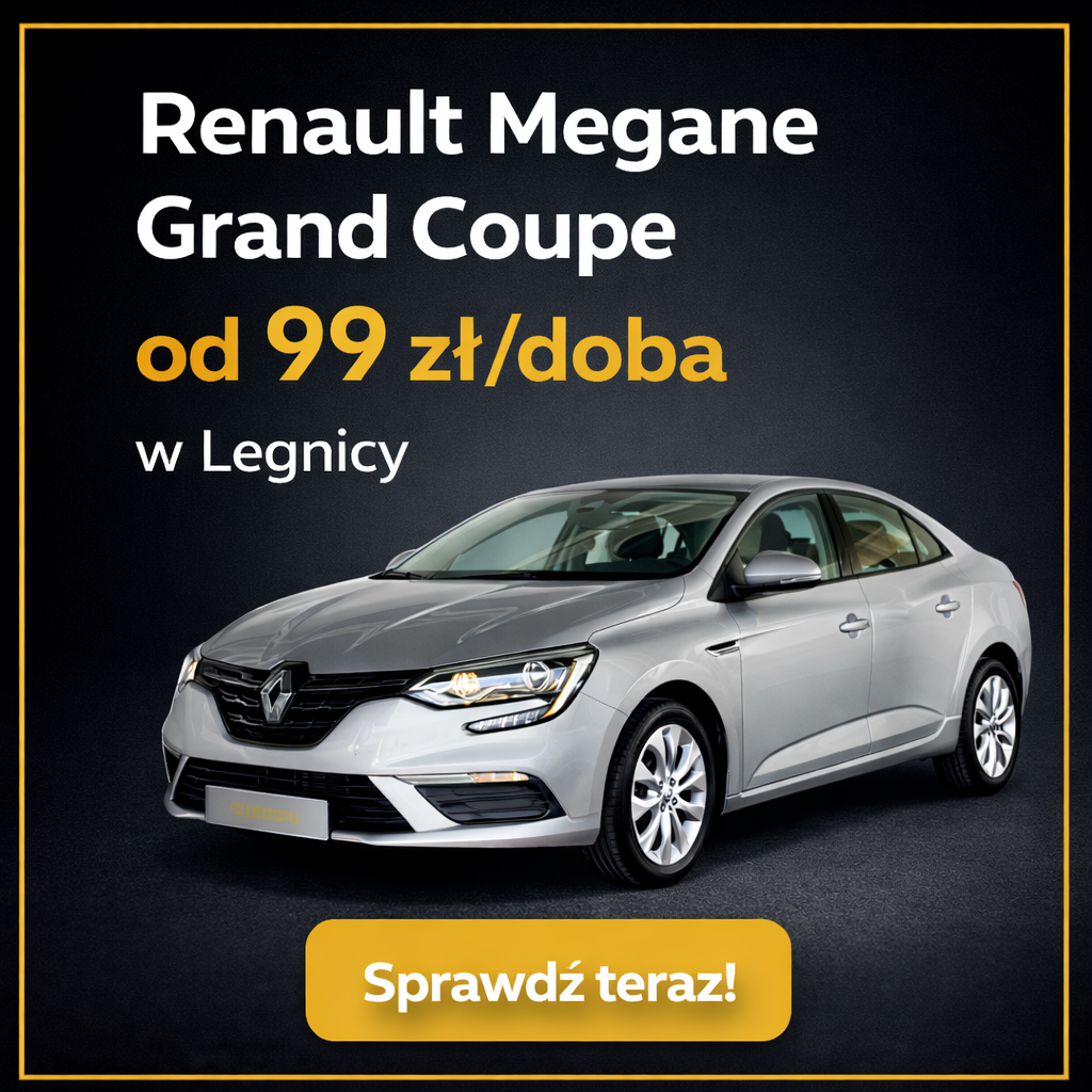 Renault Megane Grand Coupe od 99 zł za dobę – wynajem w Legnicy